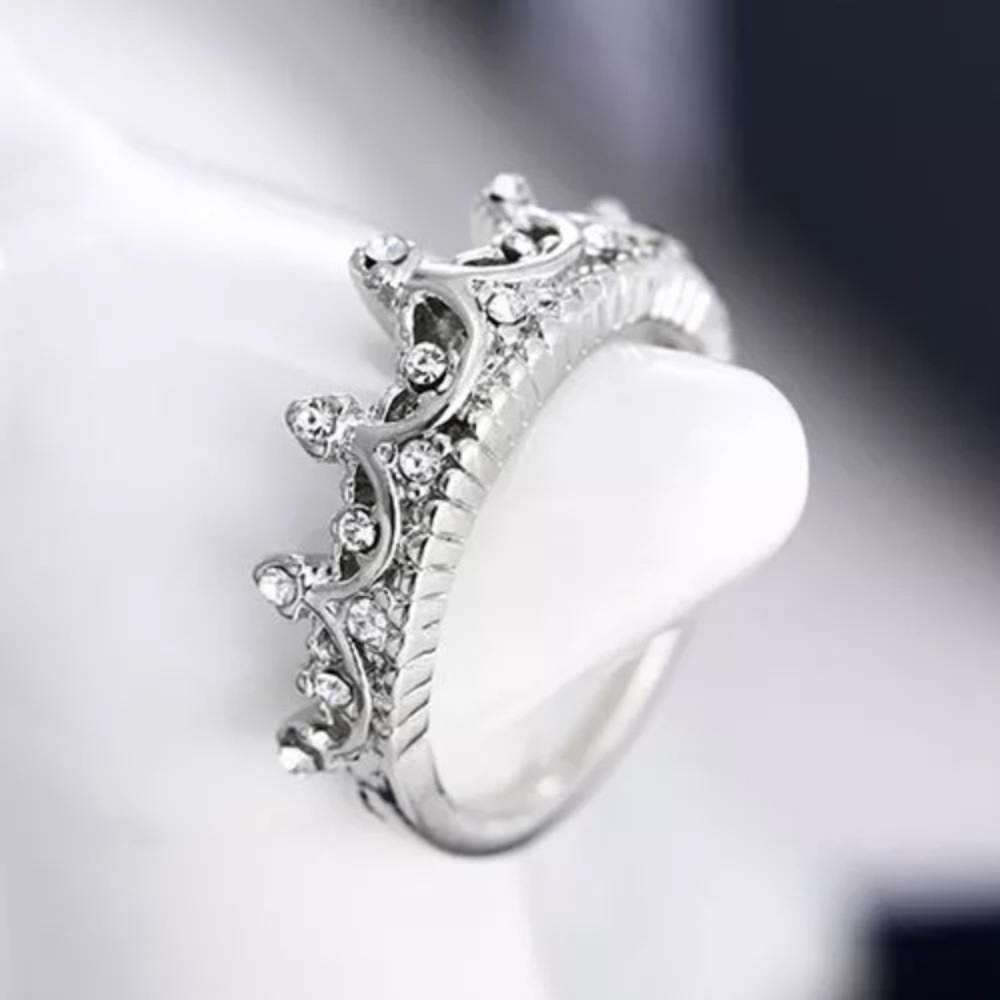 Silver Princess Crown Ring